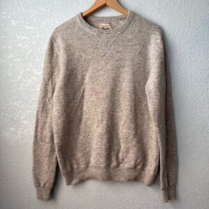 Refectory Lambswool Preppy Crewneck Sweater Beige British Inspired Mens L